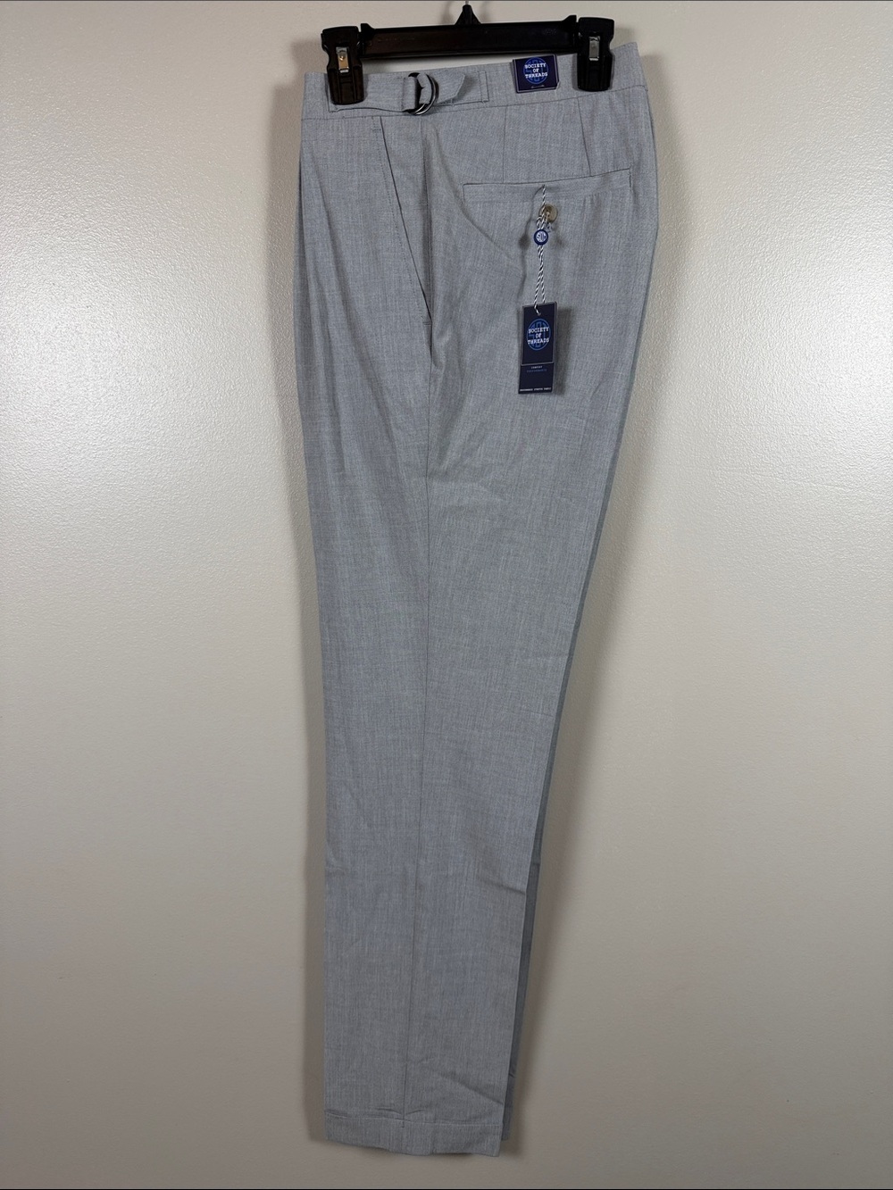 Society Of Threads Gray Pleated Dress Pants with D-Ring Waist